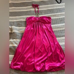 Vibrant Pink Women’s small Bubble hem dress